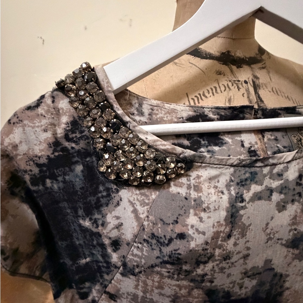 MK Boutique Asymmetrical Black and Cream Dress